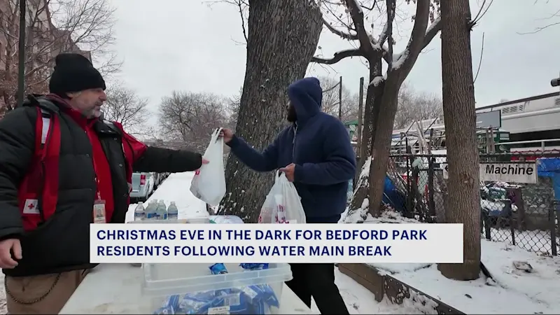 Story image: Bedford Park water main break leaves residents without gas, power on Christmas Eve