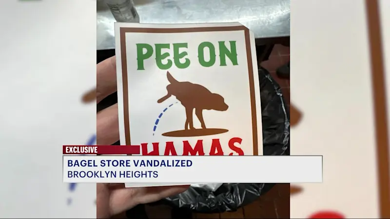 Story image: Exclusive: Police investigate vandalism outside Palestinian‑owned bagel shop in Prospect Heights