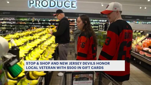 Stop & Shop teams with NJ Devils to give military member a grocery shopping spree