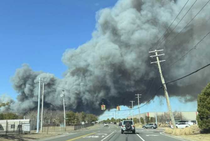Story image:  Officials: Nearly 80 departments respond to wind-driven fires on eastern Long Island 