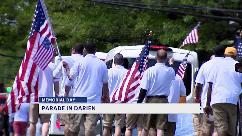 Story image: Darien residents march across town in yearly Memorial Day Parade