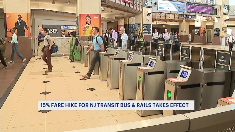 Story image: 15% fare hike for NJ Transit bus and rails takes effect