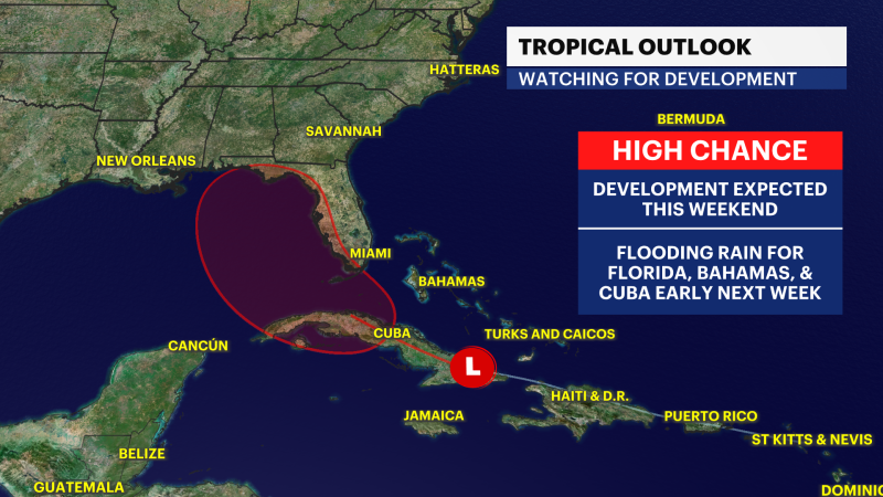 Story image: Tropical wave near Florida may impact forecast for late next week