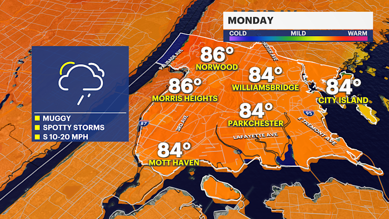 Story image: Potential for heavy rain this week in The Bronx