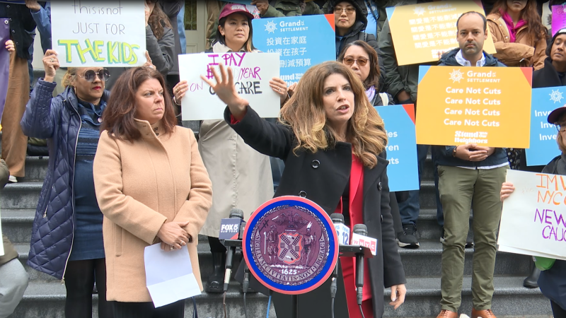 Story image: Advocates, lawmakers rally against budget cuts for 3-K, pre-K in NYC