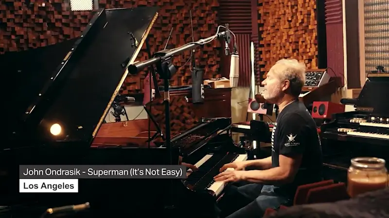 Story image: Five for Fighting's John Ondrasik performs reimagined "Superman" to support hostages, fight antisemitism