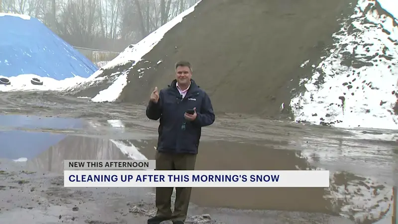 Story image: Thunderbolt 12 checks out snow cleanup efforts in Newtown