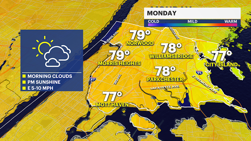 Story image: Cool and pleasant Labor Day in The Bronx