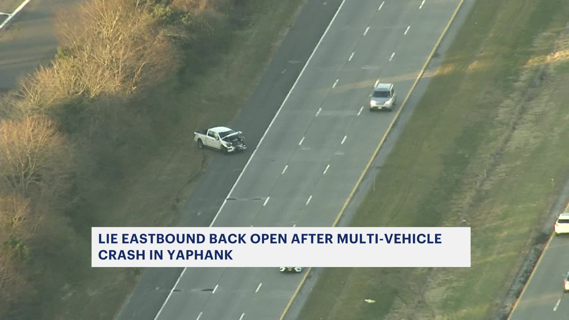 All lanes reopen on LIE at Exit 67 following multivehicle crash