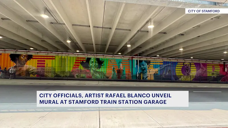 Story image: New mural unveiled at Stamford Train Station garage