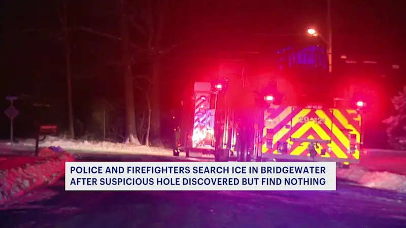 Story image: Police: Reports of sledders lost in icy water in Bridgewater are unfounded