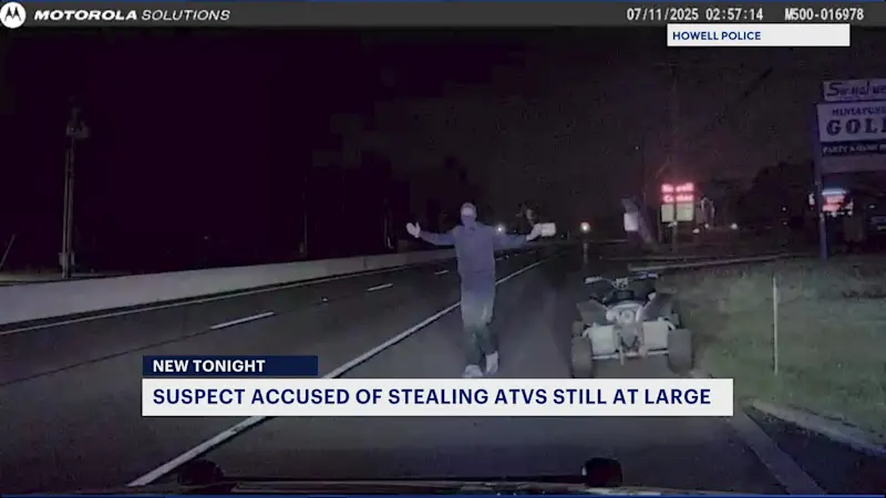 Story image: Police: 4 ATVs stolen from Howell Township home; suspect at large