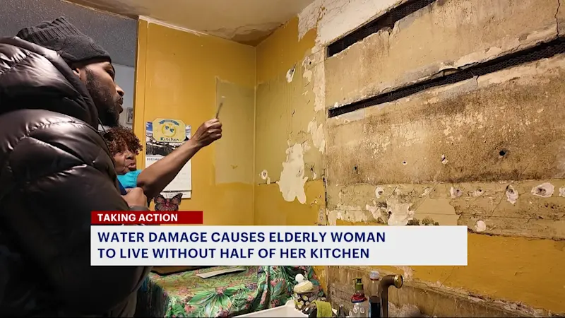 Story image: Elderly woman forced to live with makeshift kitchen in Claremont after NYCHA removes half of it for repairs