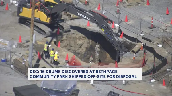 DEC: 16 drums discovered at Bathpage Community Park shipped off-site for disposal