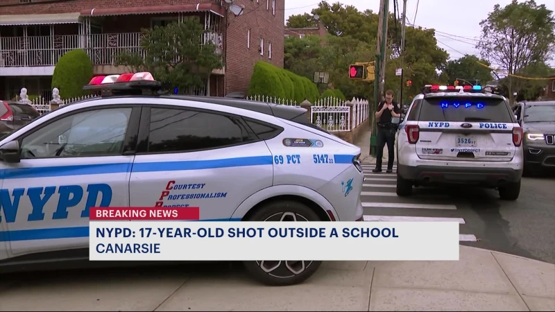 Story image: NYPD: 17-year-old shot outside of school