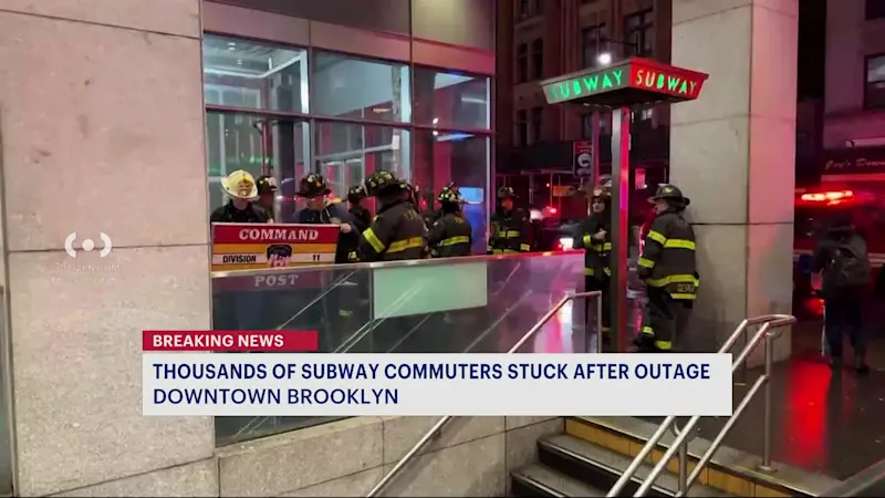 Story image: Sudden power outage strands thousands of subway riders in Brooklyn for hours