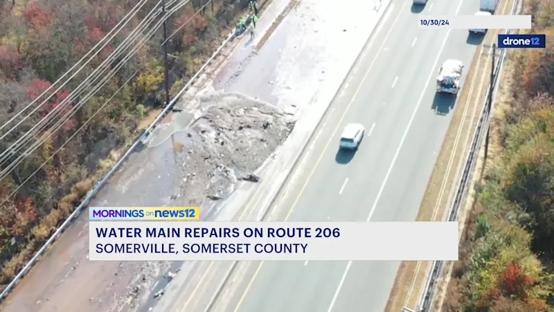 Story image: Water main repairs begin on Route 206 in Somerville; work expected through Dec. 18