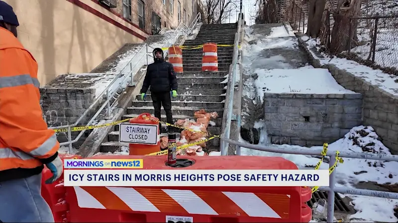 Story image: Icy steps and sidewalk problem in Morris Heights leaves residents concerned about safety