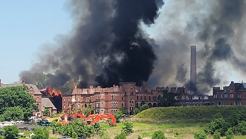 Story image: Firefighters battle multiple fires in vacant historic buildings outside Poughkeepsie