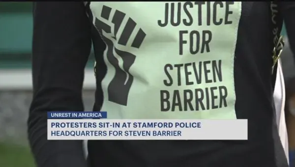 Residents hold 8-hour protest at police headquarters for Stamford man who died in custody