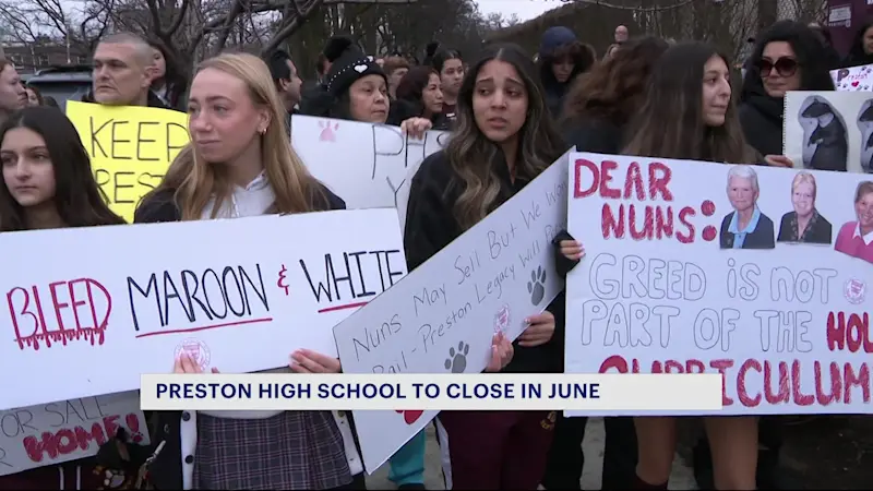 Story image: Students fight to save Preston High School during morning rally