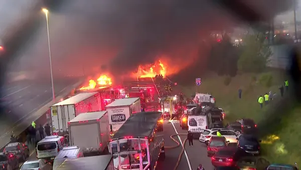 Fire officials: Large tractor-trailer fire closes I-95 between exits 15 and 14