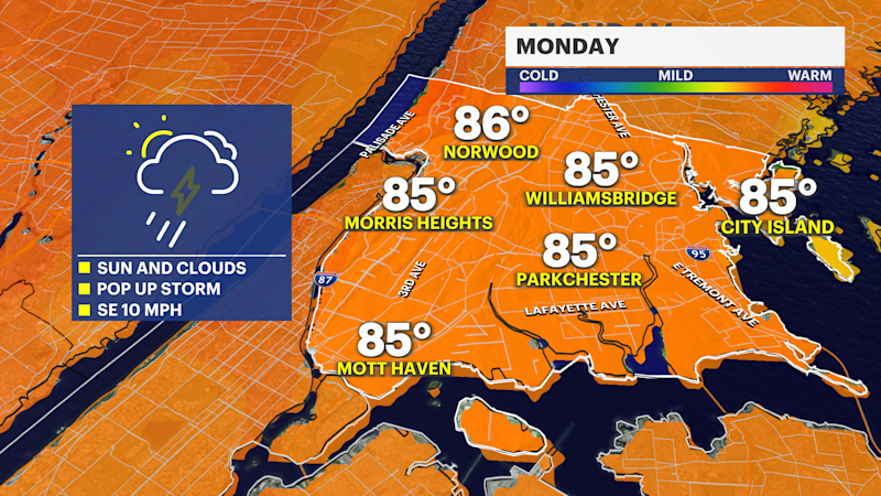 Story image: Hot, humid and stormy week ahead in The Bronx