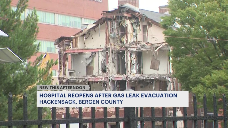 Story image: Gas leak prompts temporary evacuation at Hackensack University Medical Center, nearby day care