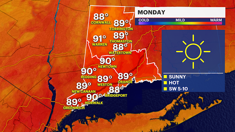 Story image: Hot and humid stretch looms for Connecticut