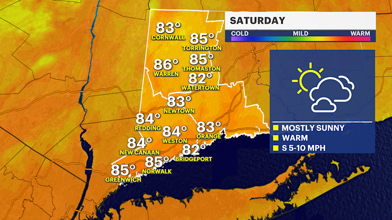 Story image: Warm and humid across Connecticut this weekend