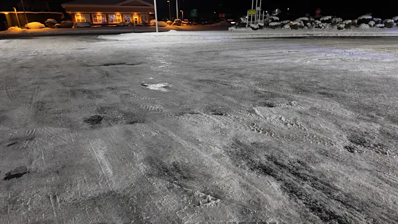 Story image: Bitter Blast: Untreated roads freeze over across Long Island as temperatures plunge after weekend storm