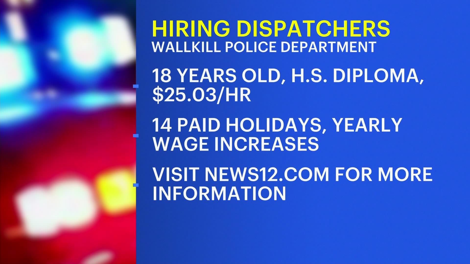 Wallkill police looking to hire parttime dispatchers