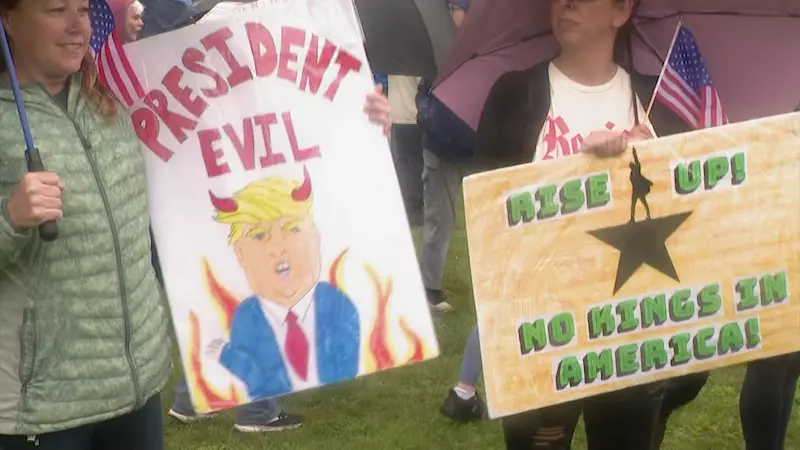 Story image: Thousands march in Mineola during ‘No Kings’ rally 