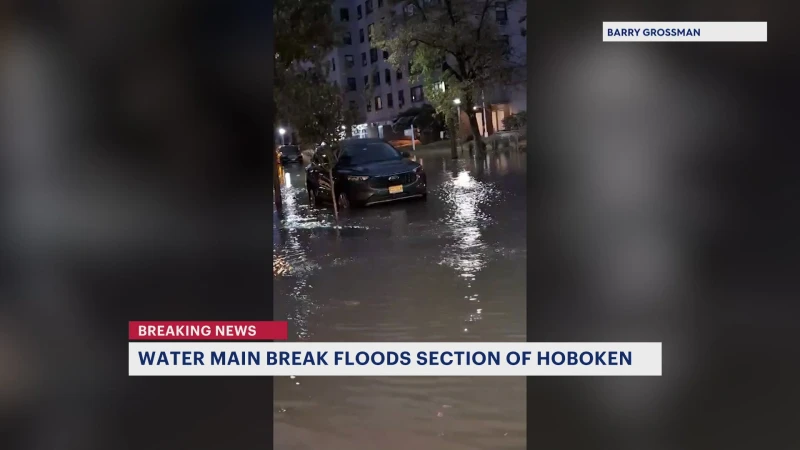 Story image: Water main break closes streets, interrupts service in Hoboken