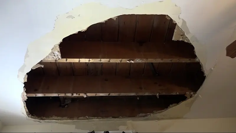 Story image: Resident demands action from landlord following bedroom ceiling collapse in Sheepshead Bay 