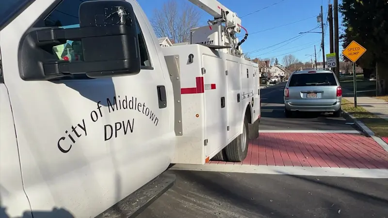 Story image: Everything must go: Middletown DPW clears streets, pulls up speed bumps ahead of winter storm