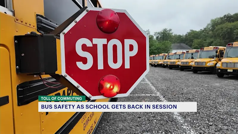 Story image: Toll of Commuting: How far do drivers have to stop for school buses?