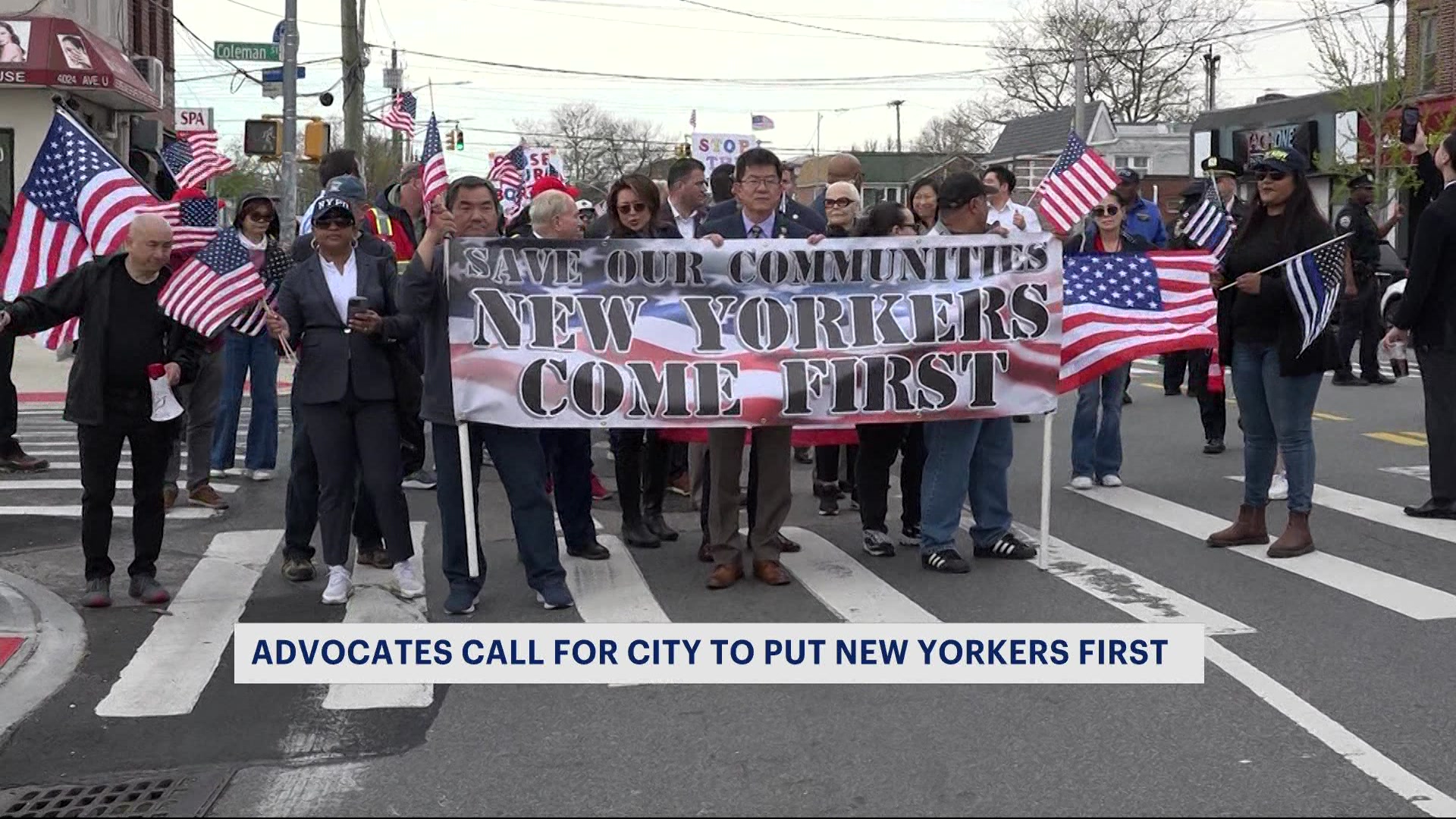 News 12 The Bronx Demonstrators outside Kings Plaza Mall push for