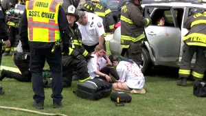 Fairfield University hosts mock car crash to show impacts of impaired driving