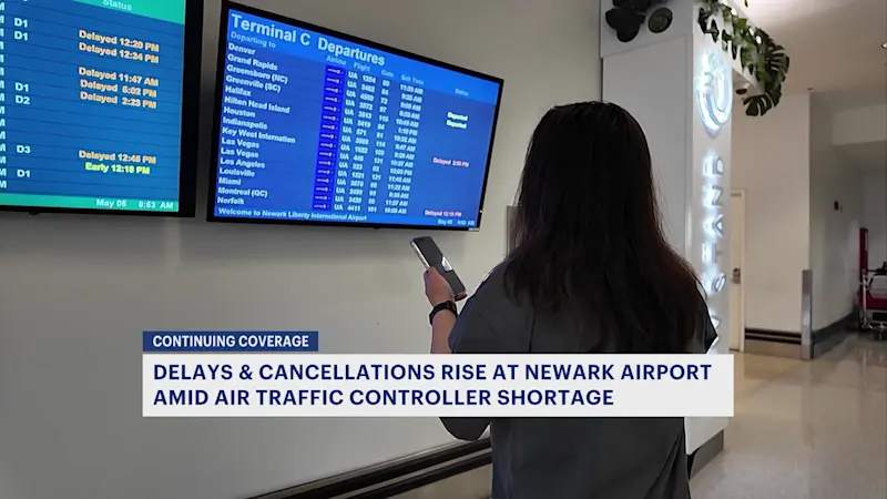 Story image: Flight delays, cancellations persist at Newark Liberty. Here’s what you should know