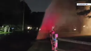 Caught on camera: Water main break creates geyser in New City