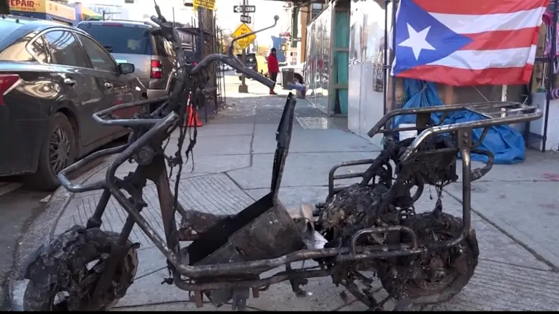 Story image: E-bike eyed as cause of Cypress Hills bodega fire; apartments destroyed