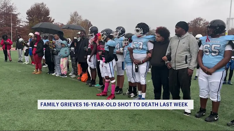 Story image: Pelham Bay Park football game honors 16-year-old football player killed in Brooklyn shooting