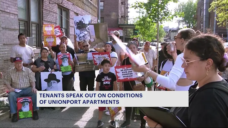Story image: Tenants rally in Unionport against ‘unlivable conditions’ inside 6 Bronx apartment buildings