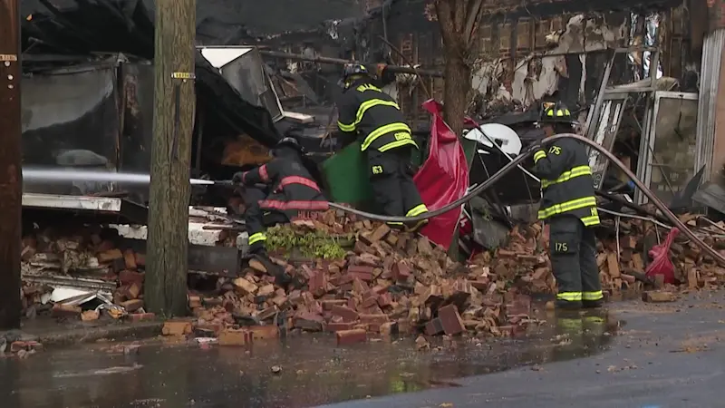 Story image: Officials search for cause of auto shop fire that destroyed several Hillside businesses