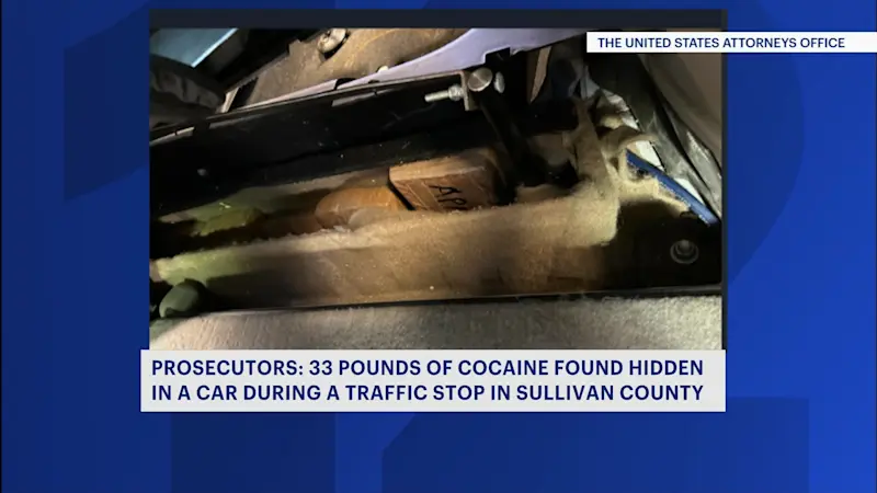 Story image: 33 pounds of cocaine found in hidden car compartment during Mamakating traffic stop