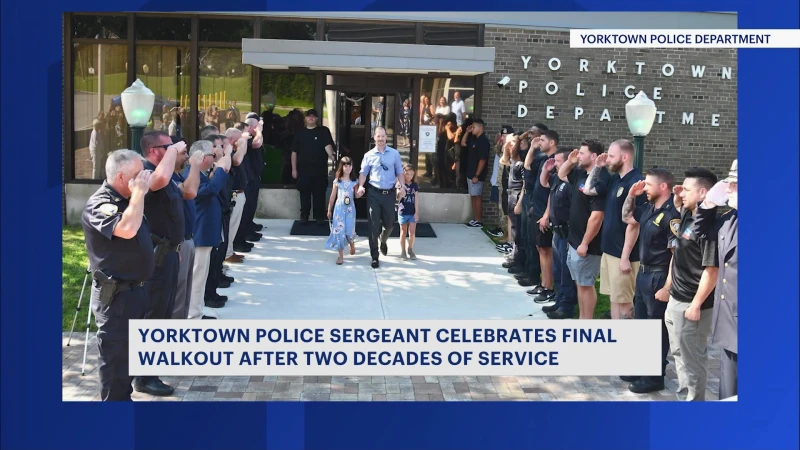 Story image: Yorktown police sergeant celebrates final walkout following 2 decades of service