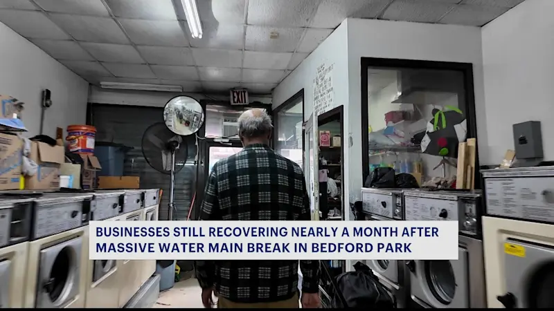 Story image: Bedford Park businesses continue to deal with water main break issues nearly 1 month later