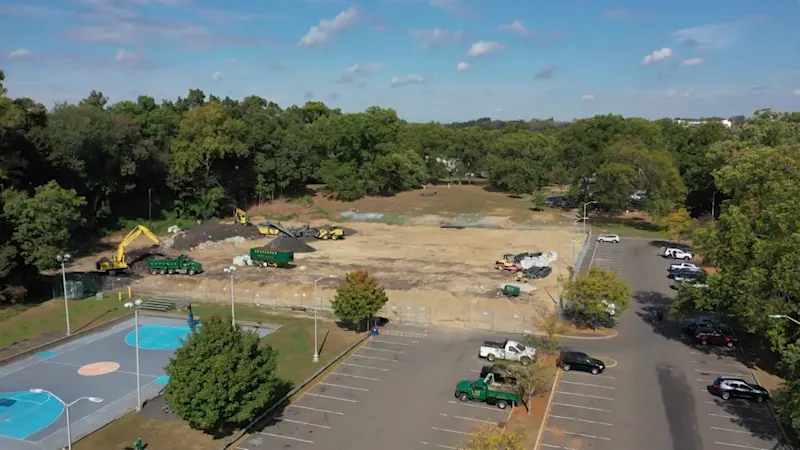 Story image: 'About time. It's great.' Full renovation of Scalzi Park's tennis courts underway in Stamford