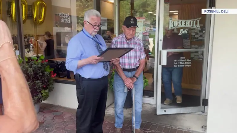 Story image: WWII veteran, former Mount Pleasant police lieutenant, honored at 100th birthday party